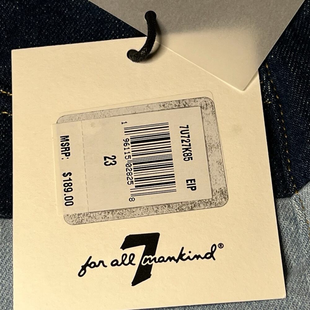 NWT 7 For All Mankind X Marques Almeida Denim Patchwork Short Rem’ade RARE Sz 23 - Picture 6 of 7